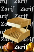 Bambu 2 katlı meyvelik - bambu katlı sunumluk thumbnail 4
