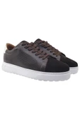 Erkek Hakiki Kahve Deri & Süet Sneaker thumbnail 3