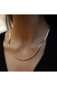 Gold Renk Balık Sırtı Çelik Kolye thumbnail 3