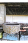 Dantel desen Gold gri beton saksı thumbnail 1