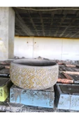 Dantel desen Gold gri beton saksı thumbnail 4