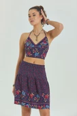 Sırtı Açık Boyundan Bağlamalı Kuplu Crop Bluz thumbnail 2