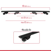 Ara Atkı Tavan Barı Hook Model 140cm Siyah (2 Adet) thumbnail 3