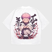 Oversize 'Chibi Sukuna' Baskılı T-Shırt thumbnail 1