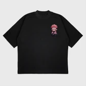 Oversize 'Chibi Sukuna' Baskılı T-Shırt thumbnail 4