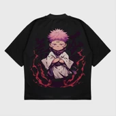 Oversize 'Chibi Sukuna' Baskılı T-Shırt thumbnail 3
