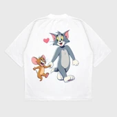 Oversize 'Tom & Jerry' Baskılı T-Shırt thumbnail 3