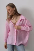 Cepli Oversize Gömlek - Pembe thumbnail 1