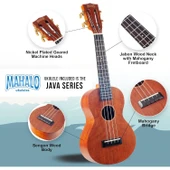 Mahalo MJ2TBRK Java Series Concert Ukulele Seti (Trans. Brown) thumbnail 3