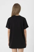 Jisoo Flower Siyah Kadın Oversize Tshirt thumbnail 5