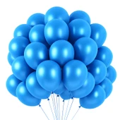 METALİK BALON MAVİ 50 ADET thumbnail 1