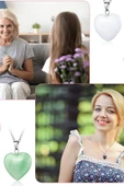 Sertifikalı Kalp Model Gerçek Malahit Taşı Kolye thumbnail 3