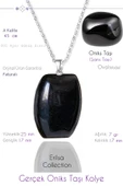 Sertifikalı Oval Model Gerçek Oniks Taşı Kolye thumbnail 1