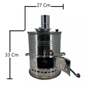 Paslanmaz Çelik Demlikli 7 litre Semaver thumbnail 8