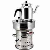 Paslanmaz Çelik 7 litre Demlikli Semaver thumbnail 2