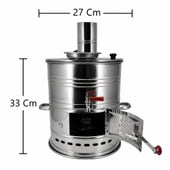 Paslanmaz Çelik Demlikli 7 litre Semaver thumbnail 4