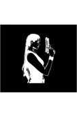 SEÇ Tabancalı Kadın Sticker  Çok Amaçlı Sticker thumbnail 1