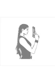 SEÇ Tabancalı Kadın Sticker  Çok Amaçlı Sticker thumbnail 1