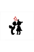 SEÇ Öpüşen Çocuklar Sticker Oto Araba Sticker thumbnail 1