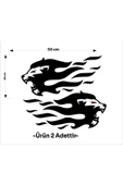 SEÇ Alevli Kükreyen Aslan Sticker Oto Sticker thumbnail 3
