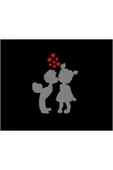 SEÇ Öpüşen Çocuklar Sticker Oto Araba Sticker thumbnail 1