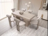 VİZON MDF MASA + 6 SANDALYE thumbnail 1