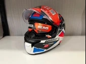 KASK MT THUNDER 4 SV LUMİNENCE A7 MAT BEYAZ/MAVİ thumbnail 2