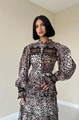 Leopar Pilise Detaylı Lastikli Elbise thumbnail 2