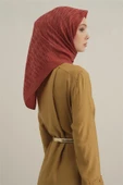 Lyocell Kırmızı Desenli Eşarp 3- 35 thumbnail 2