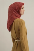 Lyocell Kırmızı Desenli Eşarp 3- 35 thumbnail 1