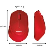 Logitech M330 Sessiz Kablosuz Optik Mouse - Kırmızı thumbnail 7