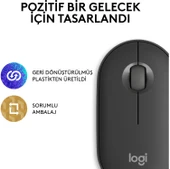 Logitech M350s Pebble 2 Bluetooth Kablosuz Sessiz Kompakt Mouse - Siyah thumbnail 10