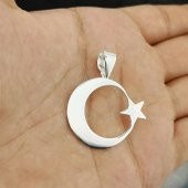 925 Ayar Gümüş Ayyıldız Kolye Ucu Orta Boy thumbnail 1