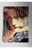 Metal Baskı Parlak Duvar Tablosu - Levi Ackerman Anime thumbnail 1