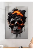Fire Skull - Yanan Kurukafa - Metal Tablo thumbnail 1