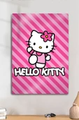 Metal Baskı - Hello Kitty, Pembe Temalı, Parlak Poster thumbnail 1
