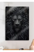 Siyah Aslan Lion - Metal Duvar Tablosu thumbnail 1