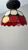 Yüceeller Tavan Vitray Avize 25cm 10" Kırmızı thumbnail 2