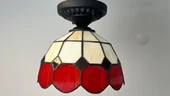 Yüceeller Tavan Vitray Avize 25cm 10" Kırmızı thumbnail 1