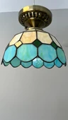 Yüceeller Tavan Vitray Eskitme Avize 30cm 12" Yeşil thumbnail 1