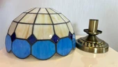 Yüceeller Tavan Vitray Eskitme Avize 30cm 12" Mavi thumbnail 1