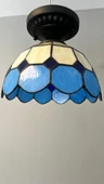 Yüceeller Tavan Vitray Avize 30cm 12" Mavi thumbnail 1