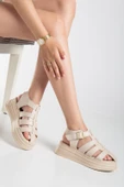Toten Bej Cilt Kemerli Sandalet thumbnail 2