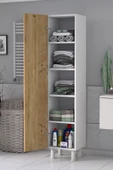 5 Raflı Banyo Boy Dolabı Beyaz Çam thumbnail 2
