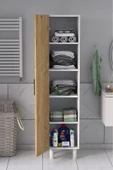 5 Raflı Banyo Boy Dolabı Beyaz Çam thumbnail 3