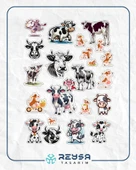 Sevimli İnek Sticker Set 2 thumbnail 1