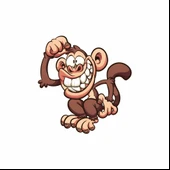 Maymun Sticker 10x10 cmRenkli Sticker thumbnail 1