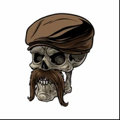 iskelet Sticker 10x10 cmRenkli Sticker thumbnail 1