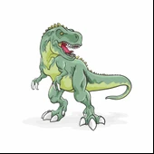 Trex Sticker 10x10 cmRenkli Sticker thumbnail 1