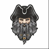 Korsan Sticker 10x10 cmRenkli Sticker thumbnail 1